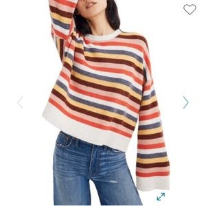 Madewell Rainbow Cardiff Stripe Crewneck Sweater